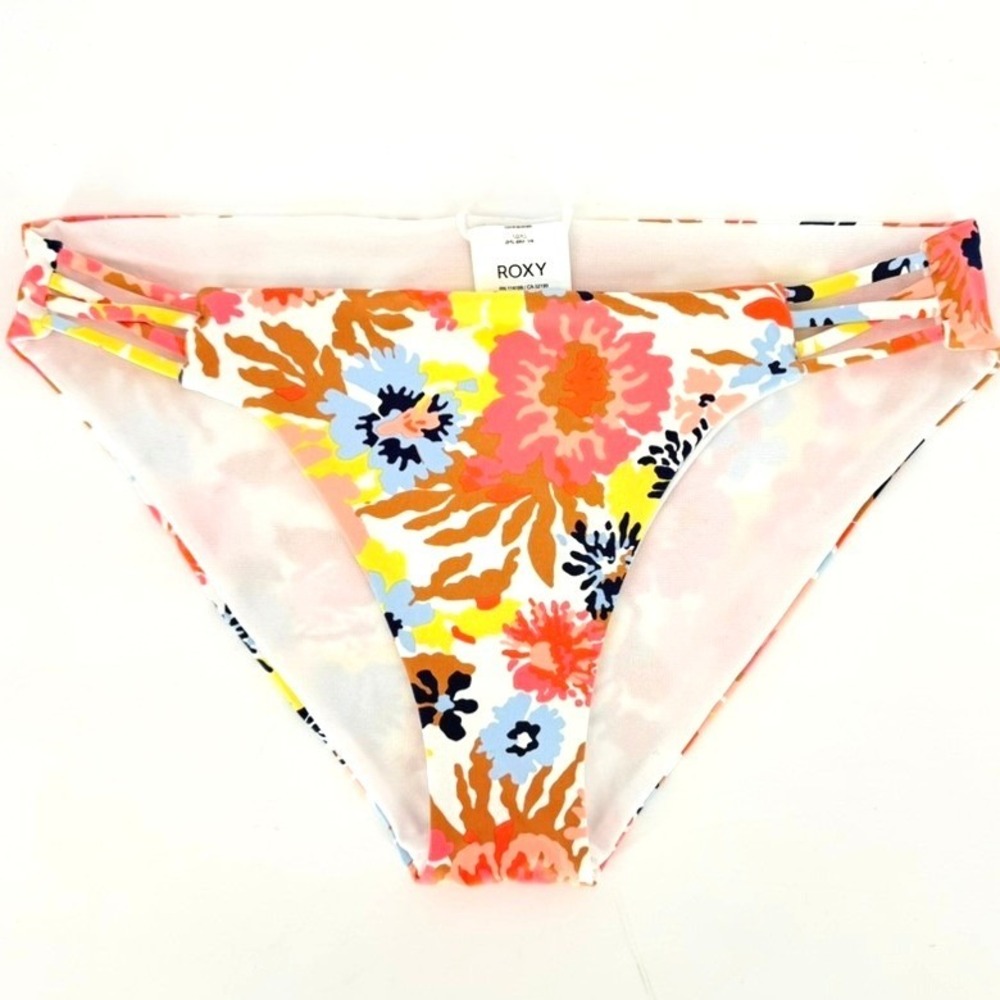 Roxy Womens Floral Beach Classic Hipster Bikini Bottoms Multicolor Medium NEW